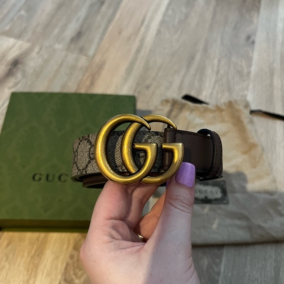 Authentic monogram and brown Gucci belt - Picture 3 of 4
